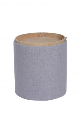 Пуф-столик с ящиком Хюгге S рогожка Серый_4