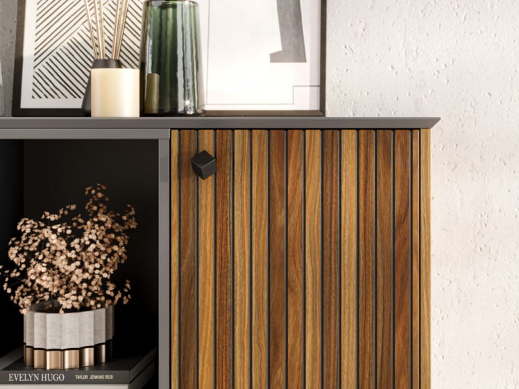 Гостиная Элиот №1 Оникс Серый/Орех фактурный_3