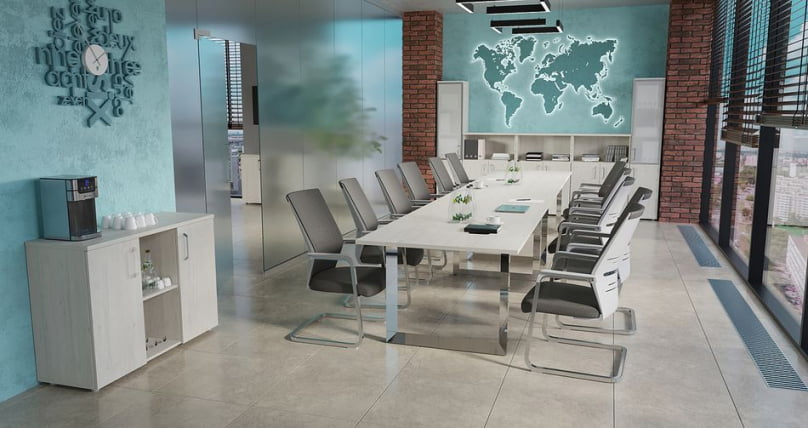 Стол переговорный на О-образном м/к ONIX DIRECT LUX M-O.MO-PRG-19 Денвер светлый_1