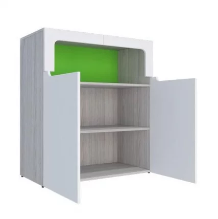 Тумба Палермо Юниор 06 Белый глянец Ясень шимо светлый Зеленый_2