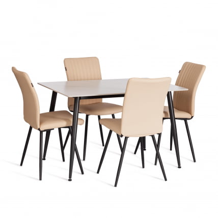 Стул обеденный Monte Carlo TREND, экокожа, бежевая, 49х51х93 см_5