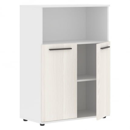 Шкаф с глухими малыми дверьми EDIS EMCS 85.3 Ясень Траун Мокко Белый_1