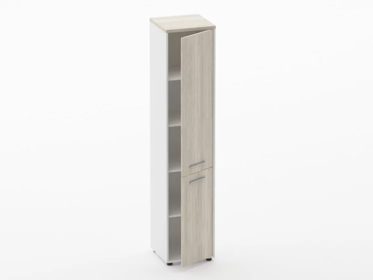 Шкаф 4 узкий закрытый Deka 10.19.15Пр Дуб Сантана светлый/Белый_1