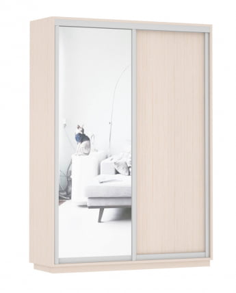 Шкаф-купе двухдверный Экспресс Дуо Медиум 1600х2400h Дуб молочный_0