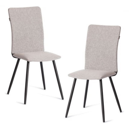 Стул обеденный La Rousse (2 шт. в упаковке) NEW, ткань рогожка, серый/черный, 3M 16/2, 45х55х93 см_0