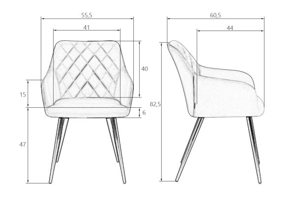 Стул обеденный ДОБРИН РОБЕРТ (черные матовые ножки, велюр В108-67 Темно-синий) 2 шт / DOBRIN ROBERT V108-67_10