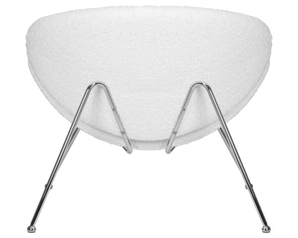 Кресло дизайнерское ДОБРИН ЕМИЛЙ (белый (букле) ткань , хромированная сталь) 2 шт / DOBRIN EMILY_5