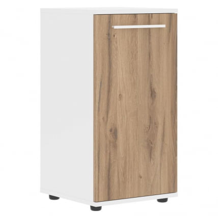 Шкаф колонка с глухой малой дверью EDIS ELCS 42.1 Дуб Денвер светлый Белый Белый_0