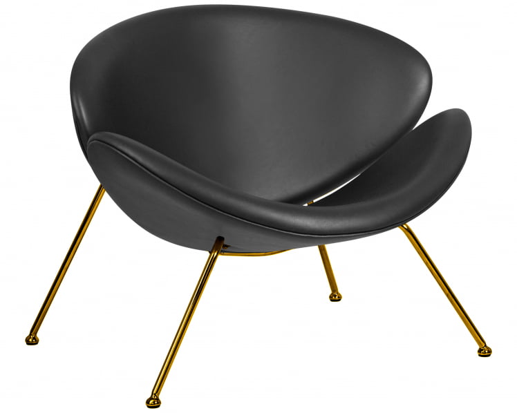 Кресло дизайнерское DOBRIN EMILY (черный винил YP16, золотое основания)_0