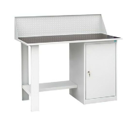 Верстак слесарный однотумбовый (тумба с полкой), с экраном_0