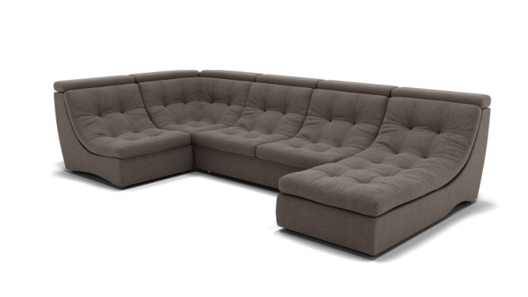 Диван Монако-4 (ЗР) Цвет фасада: Серо коричневый; Тип: Универсальный; Материал фасада: Металл/Велюр_0