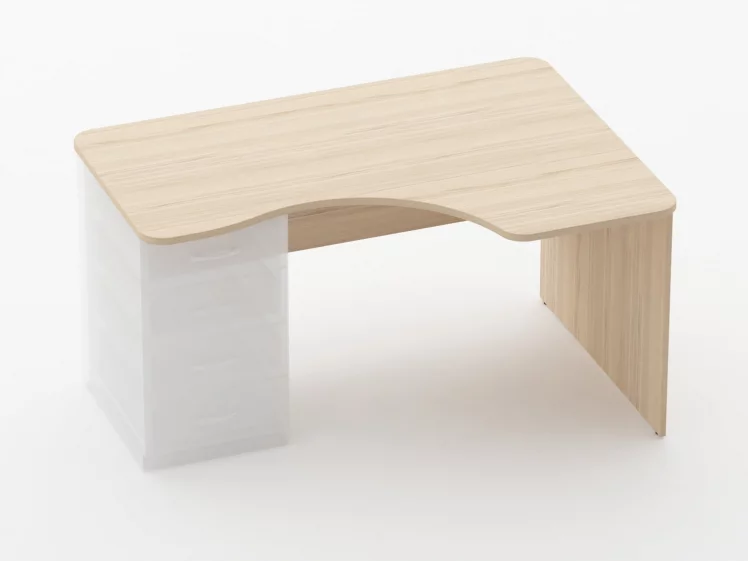 Стол угловой под встроенную тумбу Glassy 1.141.14Пр Бук светлый_0