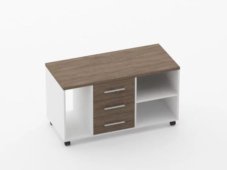 Тумба подкатная с нишей и полкой Deka 9.05.03Л Дуб Верцаска/Белый_0