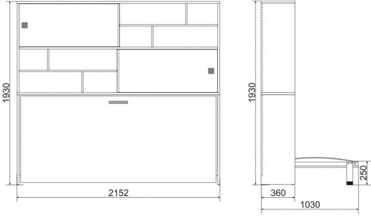 Кровать-трансформер Смарт 3 с полками Белая шагрень_4