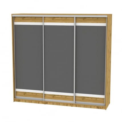 Шкаф-купе B-230х235х60-3(ДВ-Графит-D9D9D9)_0