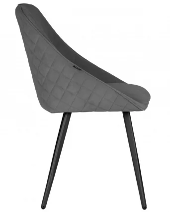 Стул обеденный DOBRIN STELLA (ЭМАЛЬ ЧЕРНЫЙ МУАР велюр Catania Stone)_3