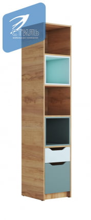 Стеллаж RICH СЖ-001 Мята/Сумеречный голубой/дуб крафт золотой_0