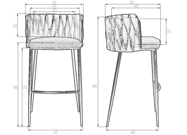 Стул барный ДОБРИН ЕММА ГОЛД (светло-серый велюр (135-37)) 4 шт / DOBRIN EMMA GOLD_8