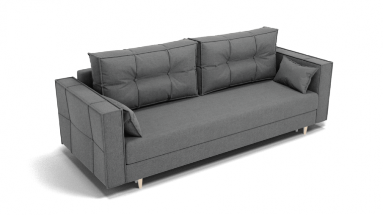 Диван Консул-1 ППУ (ЗР) Цвет фасада: Светло серый; Тип: Прямой; Материал фасада: Металл/Велюр_0