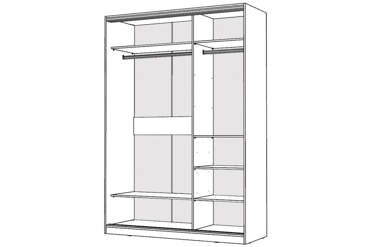 Шкаф-купе 2-х дверный Виктория 1600х584х2300, Белый 16ДЗДЗ-ПШ-Б 310-363_1