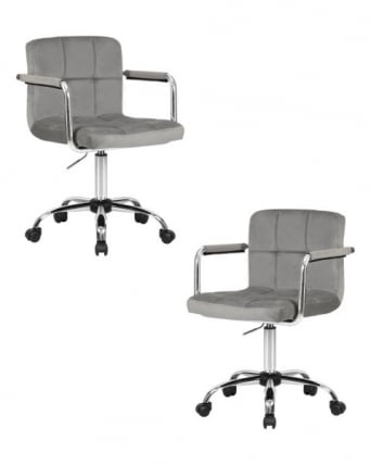 Офисное кресло для персонала DOBRIN TERRY (серый велюр (MJ9-75)) 2 шт_0