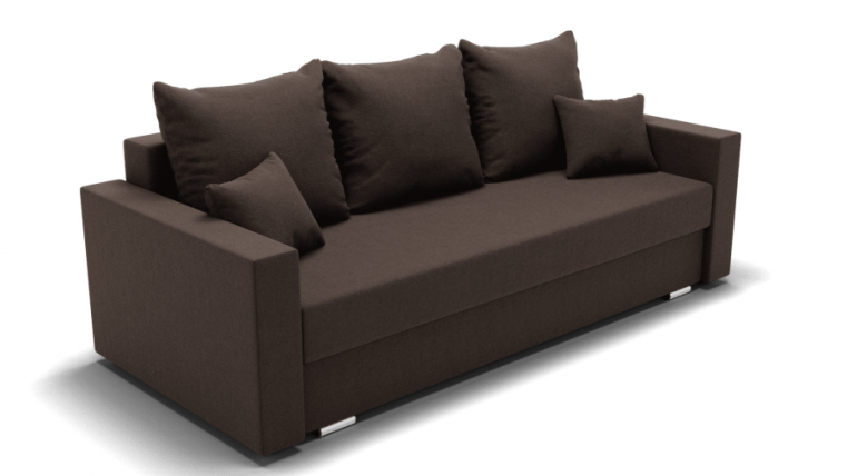 Диван Олимп-1 ППУ (ЗР) Цвет фасада: Коричневый; Тип: Прямой; Материал фасада: Металл/Велюр_0