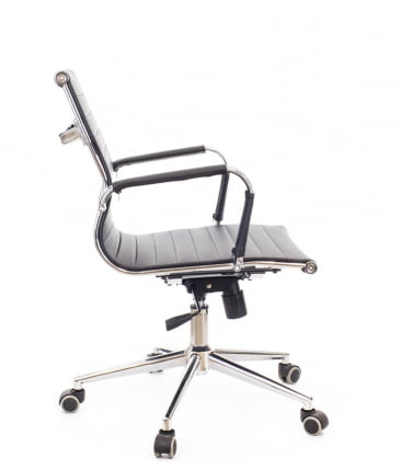 Кресло для персонала Leo T экокожа Черный_1