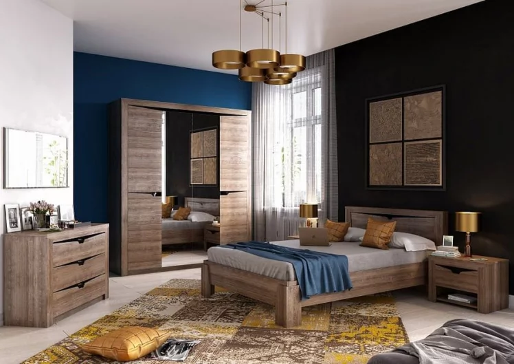 Тумба с ящиками и дверцами Соренто 19 Дуб Стирлинг_2