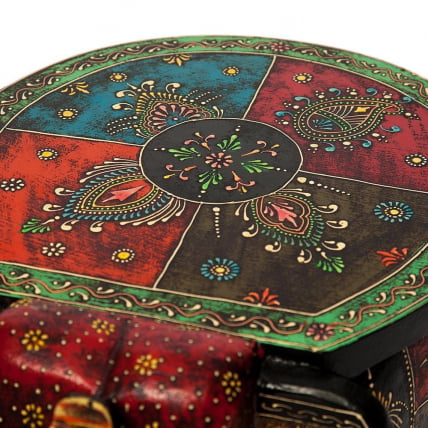 Столик Secret De Maison SLON ( mod. ET-001) дерево, 44х44х44см, этническая роспись_5