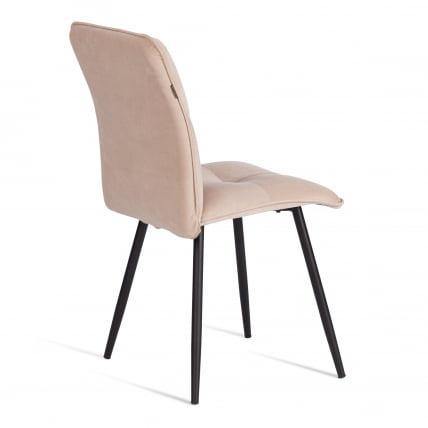 Стул обеденный Sweet велюр, 46х55х88, молочный/черный, (Porsche 2)_2