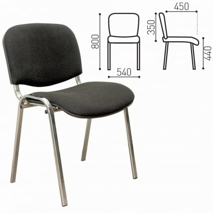 Стул для посетителей ИЗО хром ткань Черный С-11/В-14_0