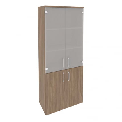 Шкаф высокий широкий (2 низких фасада ЛДСП + 2 средних фасада стекло) ONIX O.ST-1.2 Дуб Аризона_0