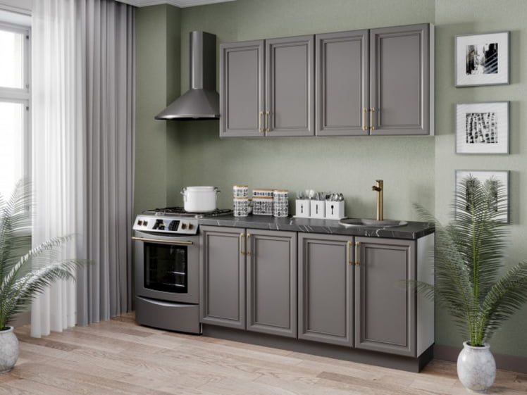 Тумба кухонная 300 Джелатто ЛД 241.010.000.085 Белый Оникс серый_2