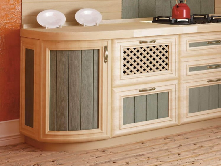 Тумба кухонная окончание 300 радиусная Кантри ЛД 235.121.000 Сономе эйч светлая_4