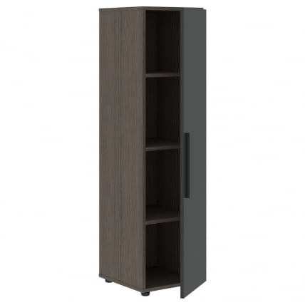 Шкаф-колонка с глухой средней дверью (правый) VELION VMCS 40.1 R Яшма черный Дуб Сильвер_1