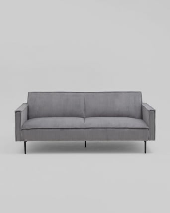 Диван прямой Кассель велюр рельефный светло-серый_2