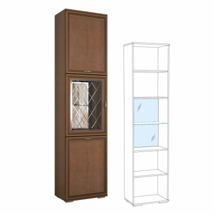 Пенал с витриной Ливорно ЛШ-5 Дуб сонома_0