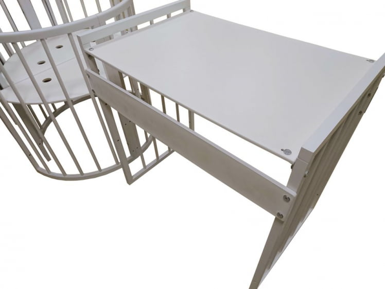 Кровать-трансформер с двумя матрасами и маятником Merry Happy Mini матовая Слоновая кость (3 в 1)_4