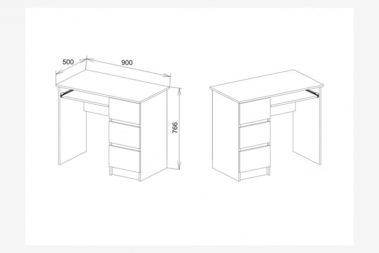 Стол компьютерный МОРИ МС-6 правый Белый_2
