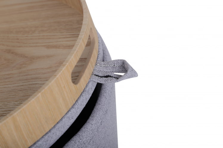 Пуф-столик с ящиком Хюгге S рогожка Серый_6