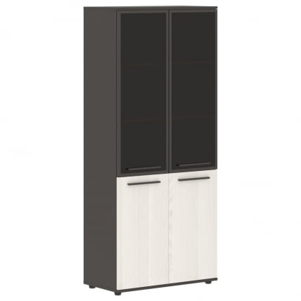 Шкаф комбинированный  с дверьми в металлической раме EDIS EHCS 85.7 Ясень Траун Мокко Мокко_0