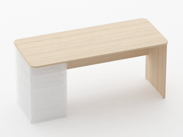 Стол прямой под встроенную тумбу Glassy 1.101.16Л Дуб молочный_0