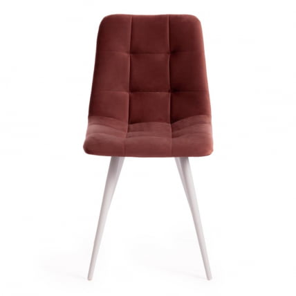 Стул CHILLY (mod. 7095-1) / 1 шт. в упаковке ткань/металл, 45x53х88 см, высота до сиденья 50 см, коралловый barkhat 15 /белый_4