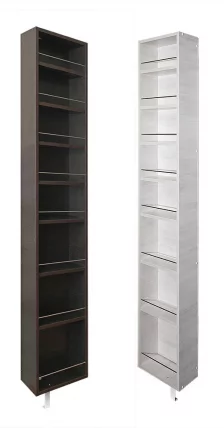 Поворотный шкаф в черном глянцевом стекле Лупо Шелф (левый) Венге_2