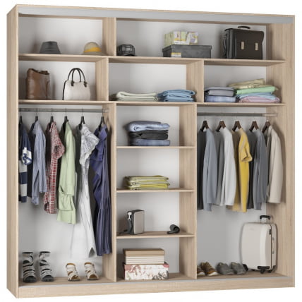 Шкаф-купе B-220х235х60-1(ДКМ-D7D7D7)_1