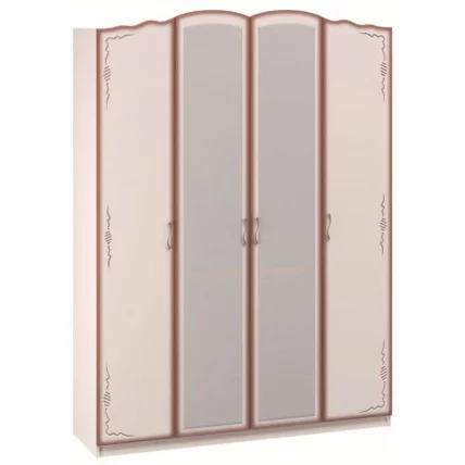 Шкаф четырехдверный Виктория 05 Макиато Дуб молочный с патиной_0