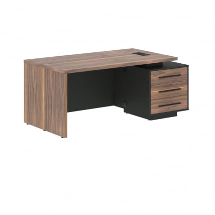 Стол руководителя правый VELION VENEER VRCT 1890 RL Американский орех Яшма черная_0