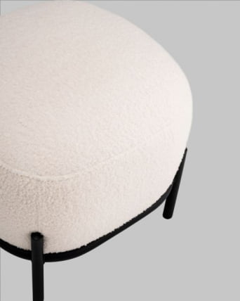 Пуф Стоун П букле Fluffy молочный_6