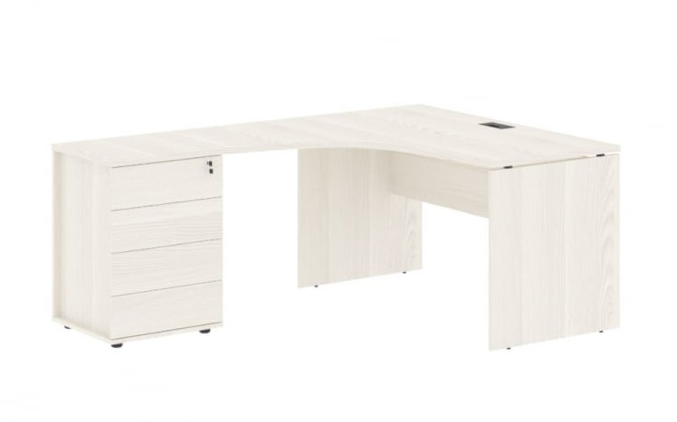 Стол эргономичный с тумбой левый EDIS EDCET 1318 L Ясень Траун Мокко_0