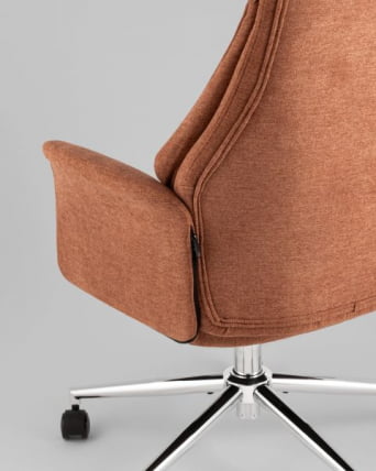 Кресло офисное TopChairs Neoma терракотовый ткань_5